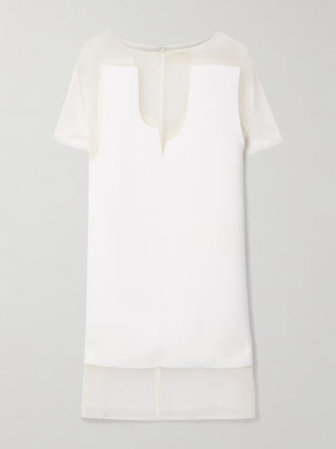KHAITE Winona Paneled Crepe And Chiffon Mini Dress