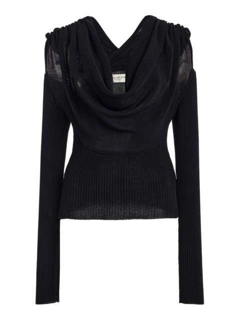 KALLMEYER Michele Cotton-Blend Cowl Neck Sweater black