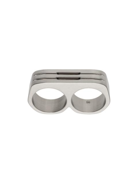Silver Double Grill Ring