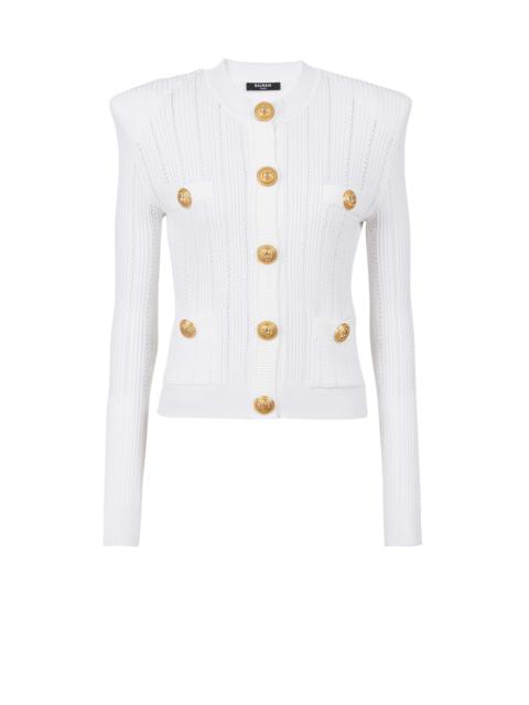 Balmain Knit cardigan with gold buttons