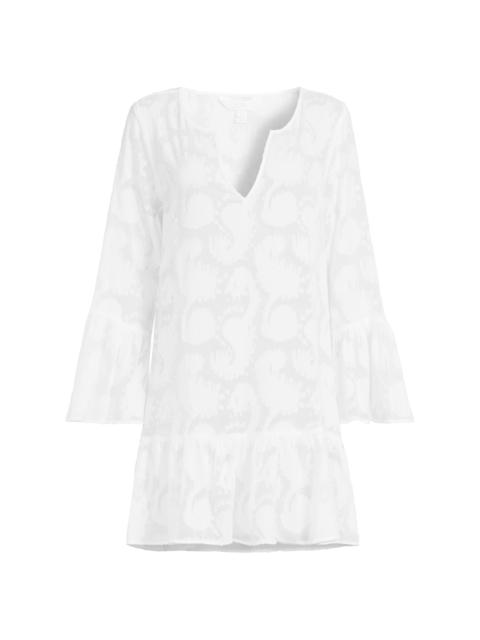 Lilly Pulitzer Women's Shenzi Jacqaurd Cover-Up Dress - Resort White Tangerine Dream