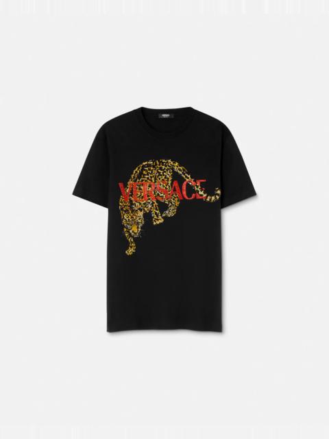 VERSACE Embroidered Versace Leopard T-Shirt