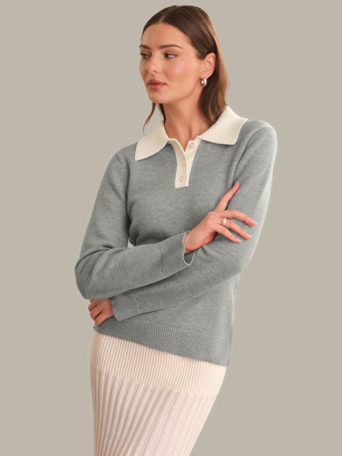 525 america Rori Contrast Collar Polo Pollover