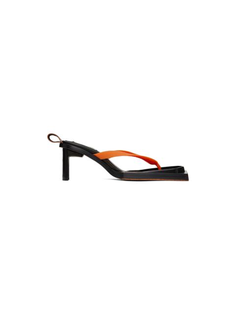 MIISTA Black & Orange Joyce Heeled Sandals