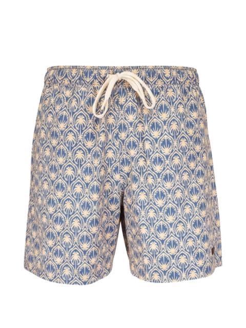 FAHERTY palm-print drawstring swim shorts