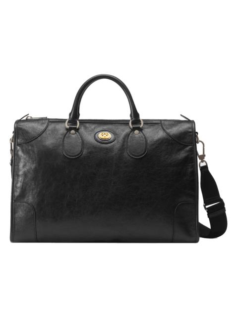 GUCCI Gucci Duffle Soft Leather Medium Black