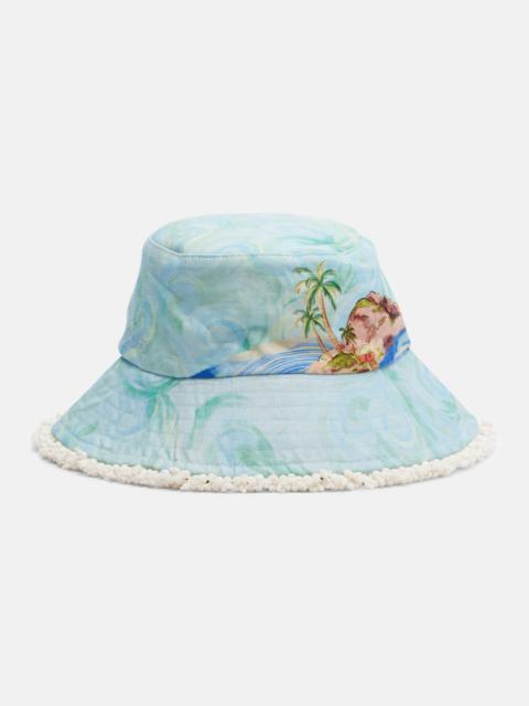 ALÉMAIS Printed linen bucket hat