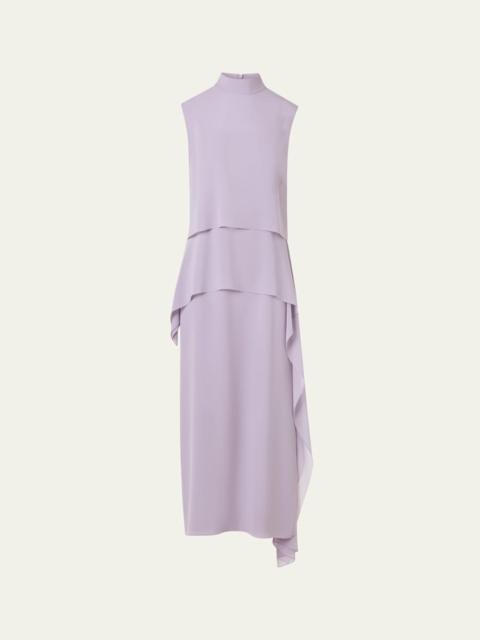AKRIS Malva Silk Georgette Layered Dress