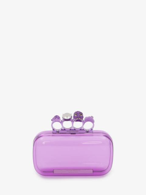 Alexander McQueen Skull Four-ring Clutch in Lilac