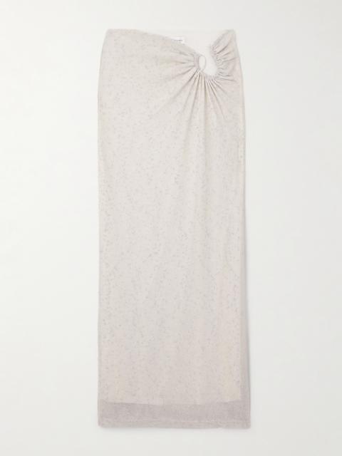 CHRISTOPHER ESBER Imber Gathered Metallic Jersey Maxi Skirt