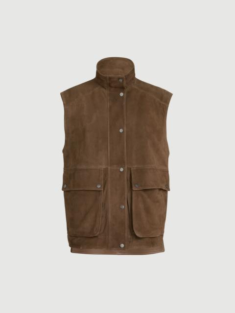 Brunello Cucinelli Couture suede vest with monili