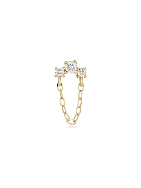 STONE AND STRAND Dainty Diamond Trio Chain Stud