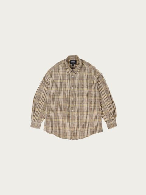 FrizmWORKS Gathered Check Shirt - Beige