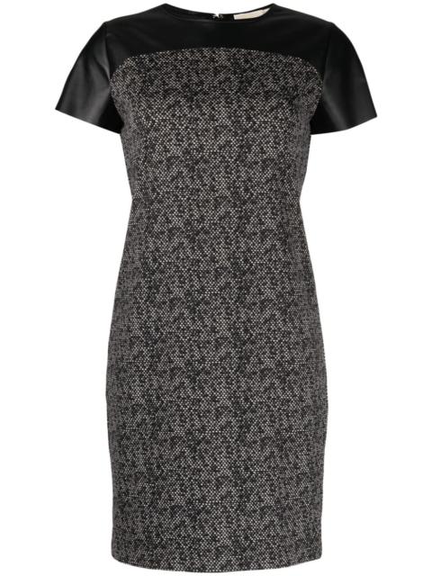 MICHAEL KORS panelled faux-leather minidress