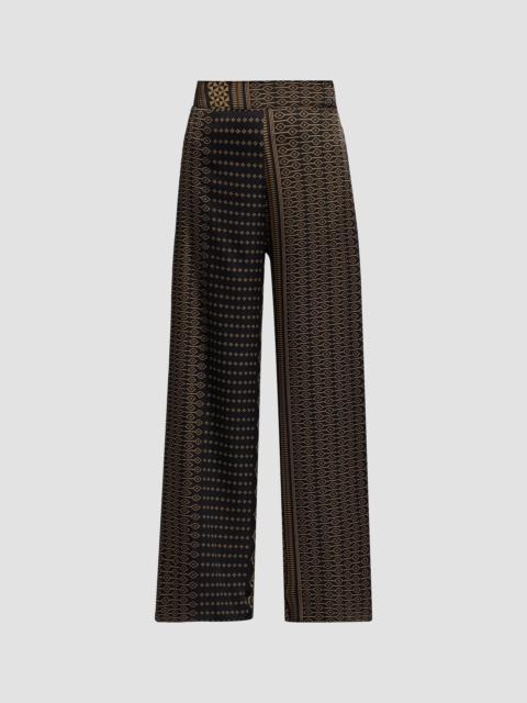 MISA Women's Izzie Geometric-Print Wide-Leg Pants - Noir Geometry