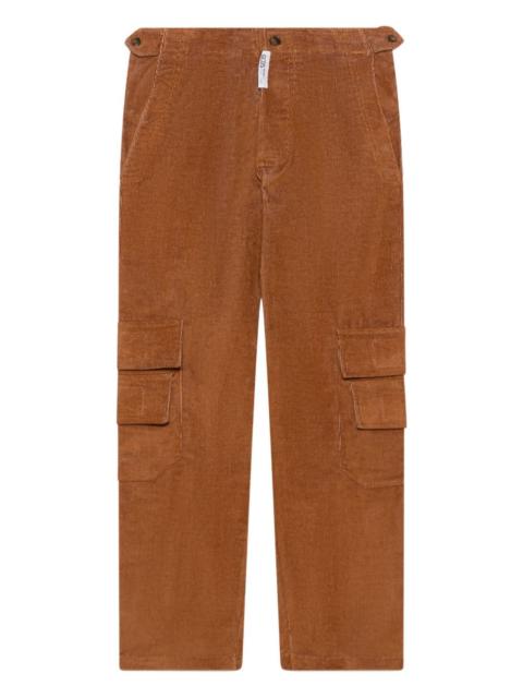 GCDS corduroy straight-leg trousers