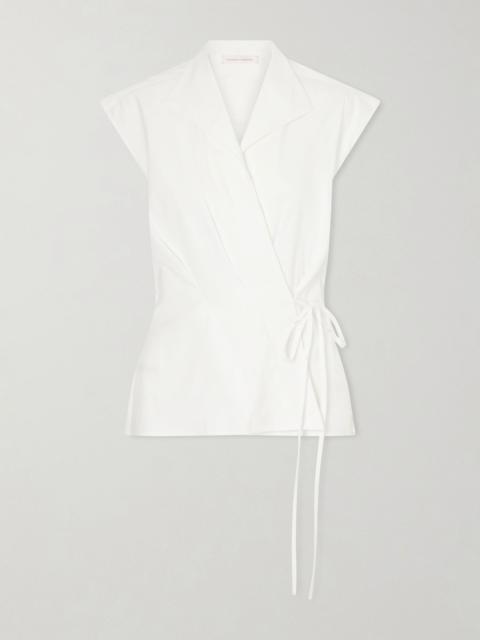 CAROLINA HERRERA Wrap cotton-blend shirt White