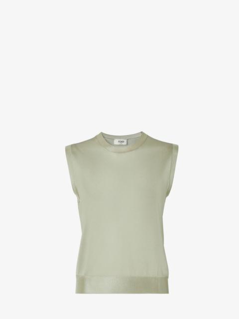 FENDI Sweater Light green shiny viscose sweater