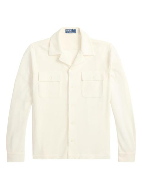 Polo Ralph Lauren Men's Honeycomb Knit Cotton Camp Shirt - Pale Cream