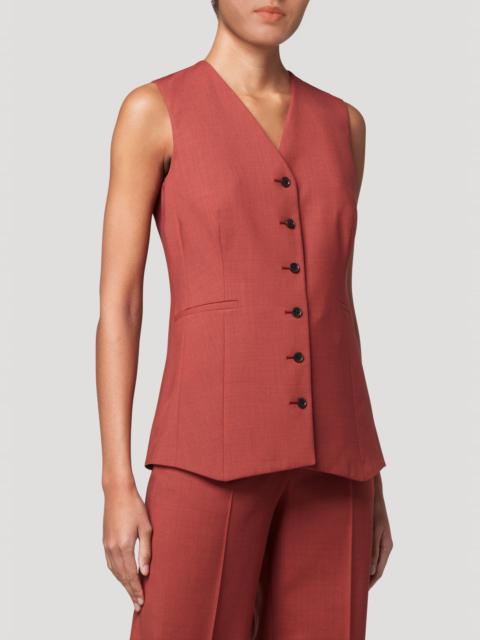 Paul Smith Women's Terracotta Overdyed Wool Waistcoat