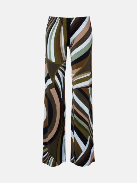 PUCCI Printed satin jersey wide-leg pants