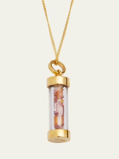 ALIITA Bottle Necklace with Pink Tourmaline, Citrine and Morganite Mini-Baguette Sprinkles