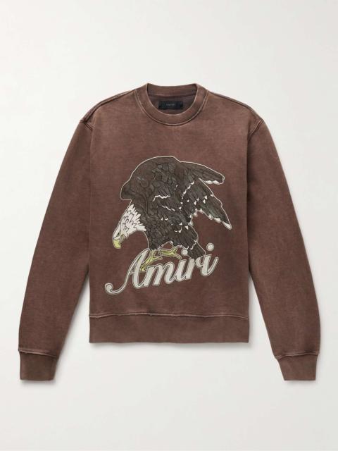 AMIRI Glittered Logo-Print Cotton-Jersey Sweatshirt