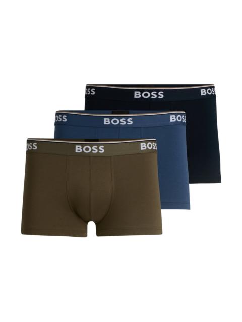 BOSS THREE-PACK OF STRETCH-COTTON TRUNKS WITH LOGO WAISTBANDS
