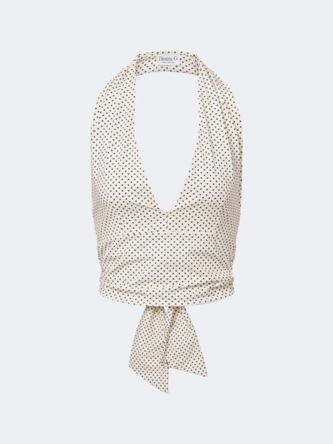 Hunza G Polka-dot halterneck crop top