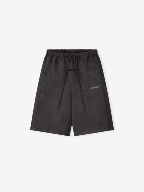 ESSENTIALS Suede Fleece Signature Relaxed Short W/ Piping