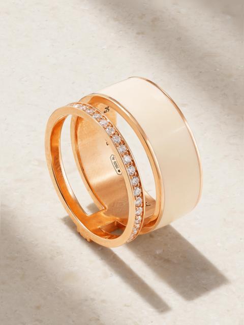 REPOSSI Berbere 18-karat Rose Gold, Lacquer And Diamond Ring