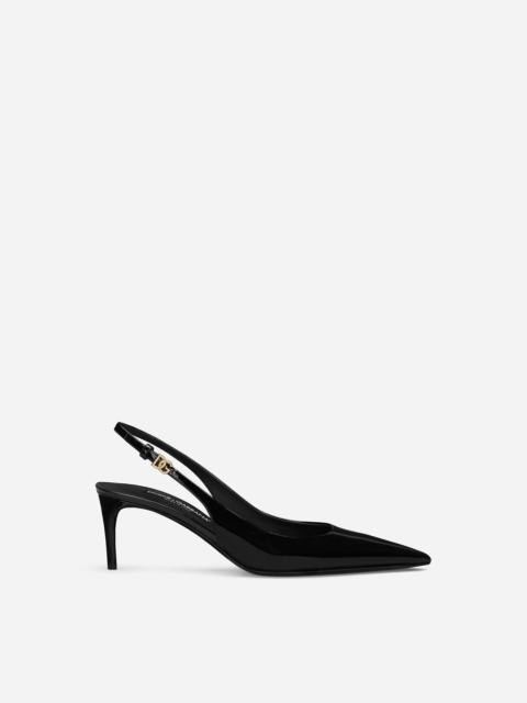 Patent leather slingbacks