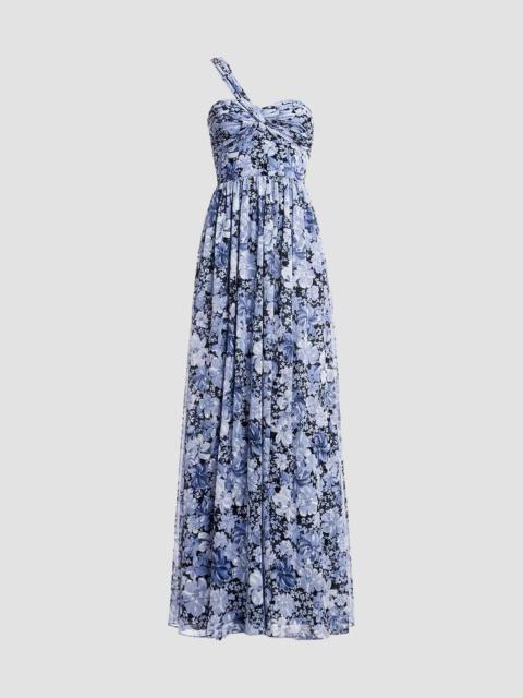 Dress The Population Women's Idalia Floral One-Shoulder Maxi Dress - Navy Multi