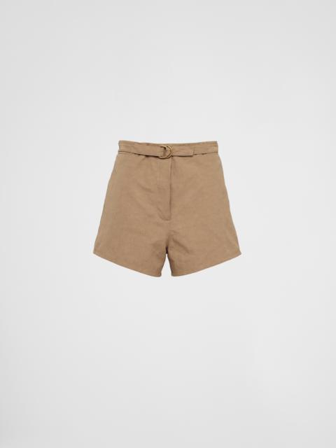 Panama cotton and linen shorts