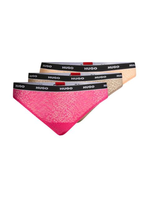 HUGO THREE-PACK OF THONGS IN STRETCH LACE