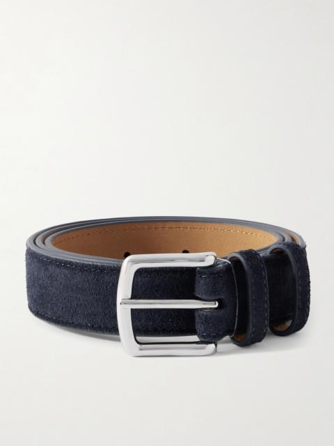 GEORGE CLEVERLEY 3cm Suede Belt Navy