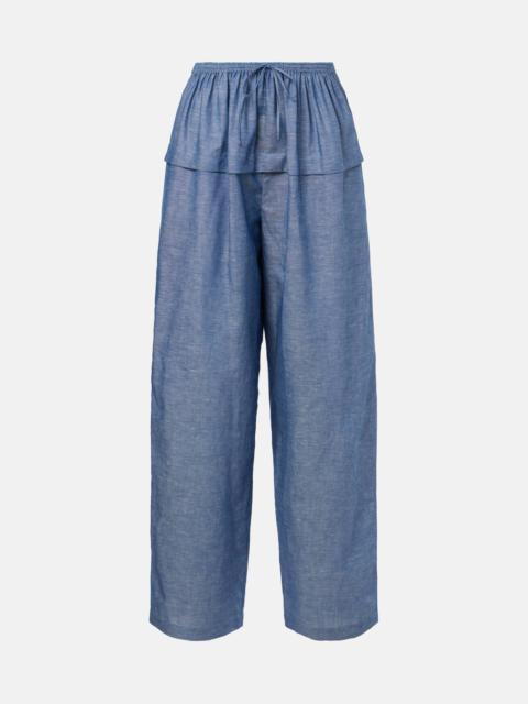Alaïa Cotton and linen wide-leg pants