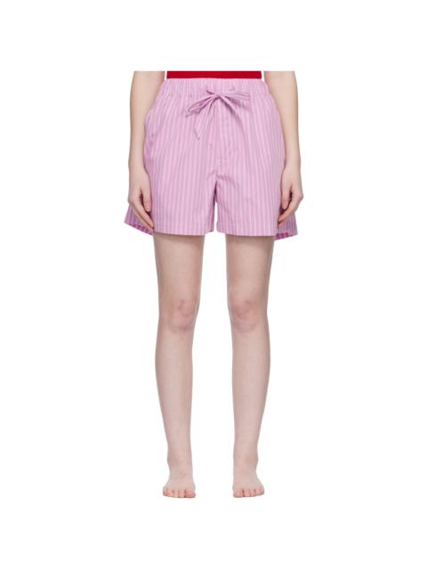 TEKLA Pink Poplin Pyjama Shorts