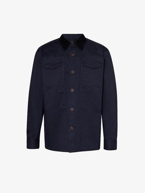 Faulkner corduroy-collar cotton-twill overshirt