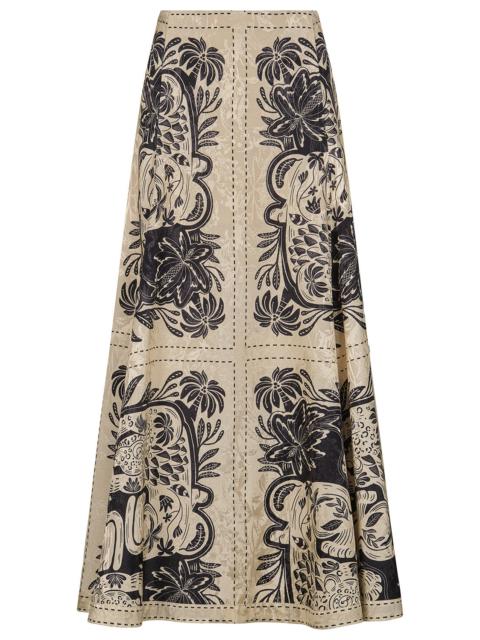 Johanna Ortiz Encanto De Isla Ankle Skirt - Ecru Black