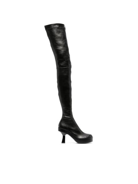 VERSACE round-toe thigh-length boots