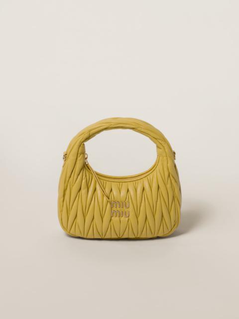 Miu Miu Wander matelassé nappa leather mini hobo bag