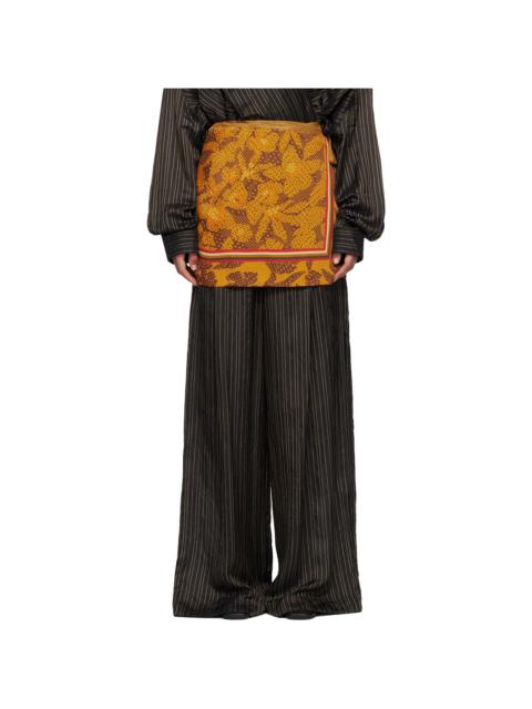 Dries Van Noten Orange Printed Wrap Miniskirt