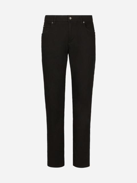 Dolce & Gabbana Regular-fit black wash stretch jeans