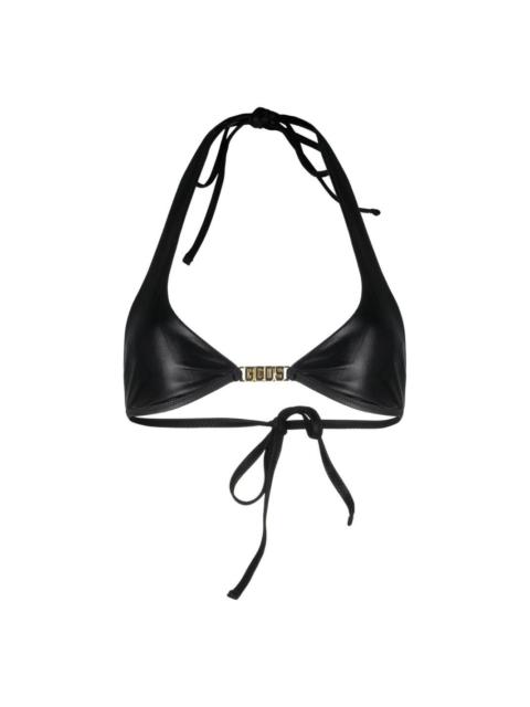 GCDS logo-plaque halterneck bikini top