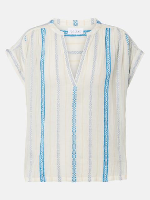 velvet Tallula cotton jacquard top