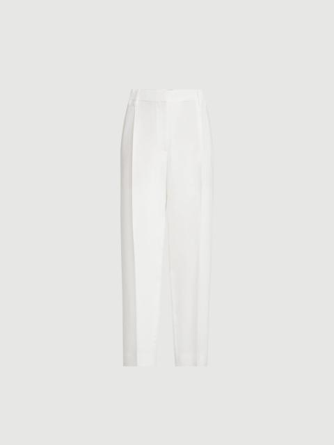 Brunello Cucinelli Viscose and linen fluid twill slouchy trousers with monili