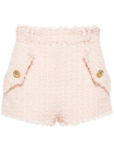 Balmain tweed Chain-buttons shorts