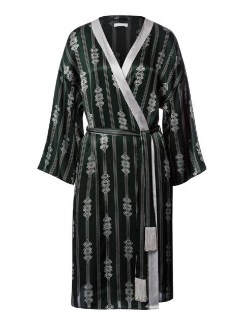 HANRO Indra Semi Sheer Geometric Stripe Robe