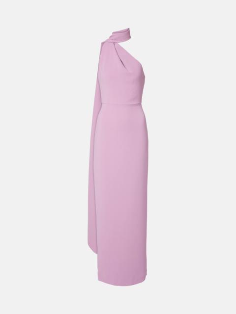 SOLACE LONDON Demi asymmetric scarf-detail gown